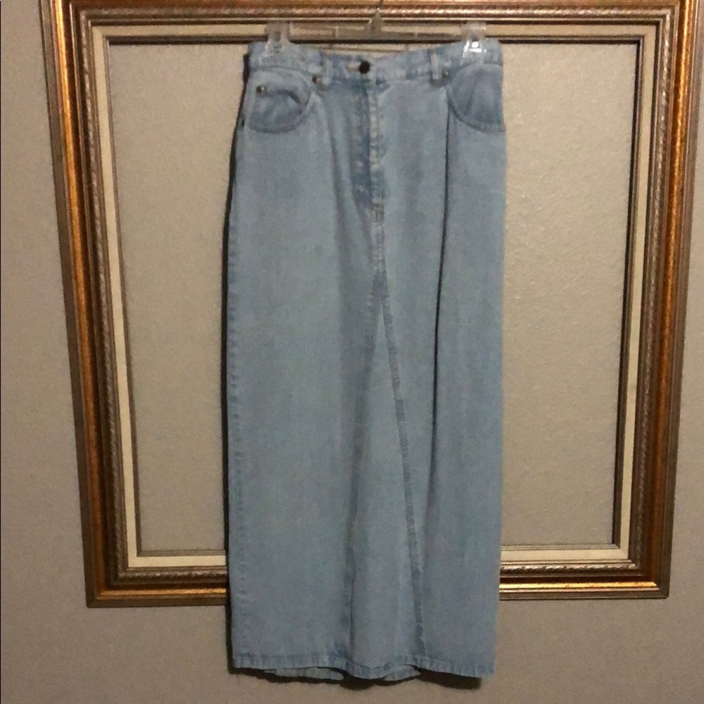 Tencel Jean Maxi Skirt 5pocket 28x37 EUC